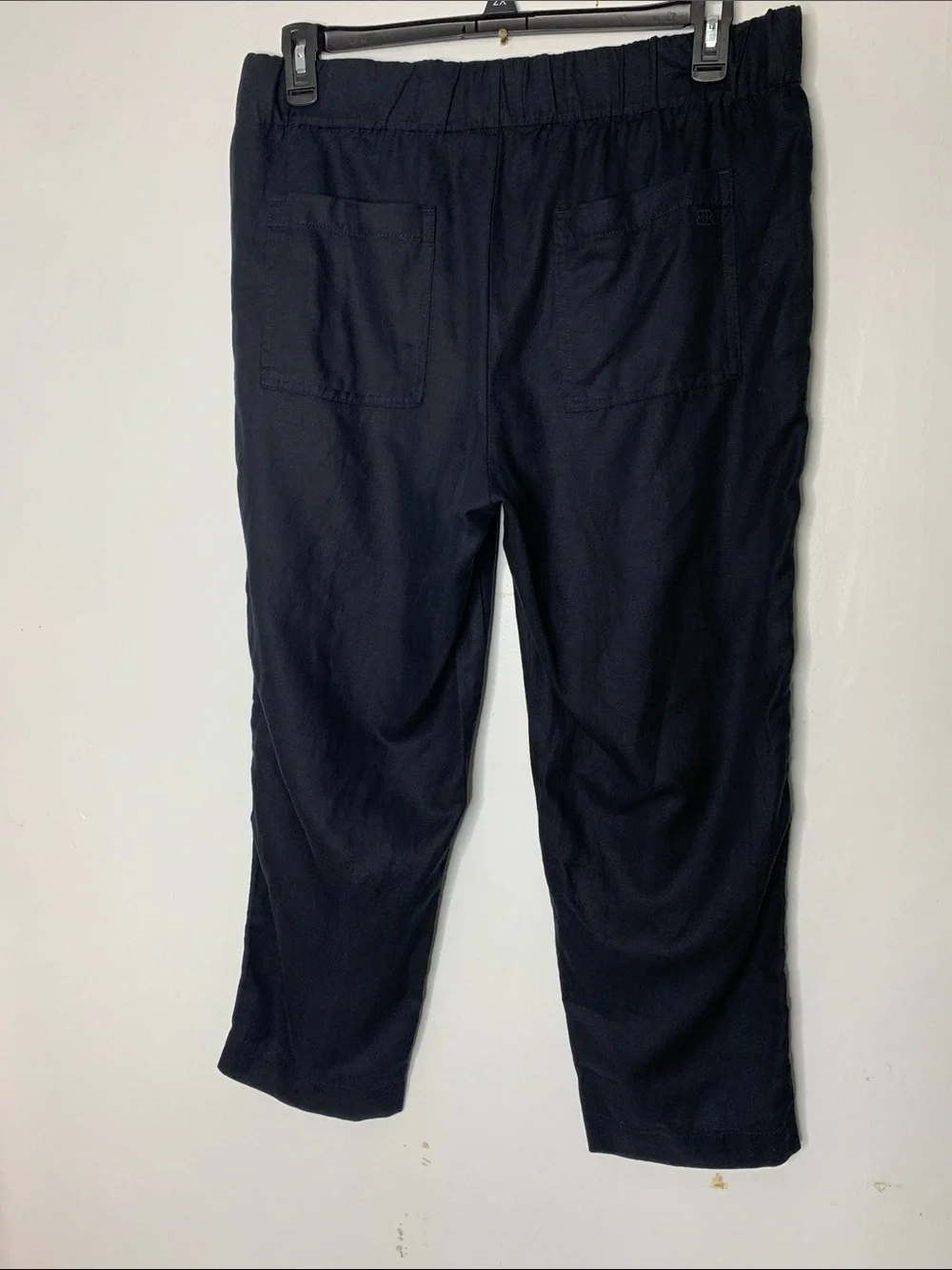 Banana Republic Linen, cotton lyocell, Black Cropped Tailored straight leg pant